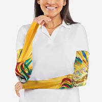 Personalized Mexico Football Victoria Sugar Skull Arm Sleeves Dia De Los Muertos Cultural Art Sunburst