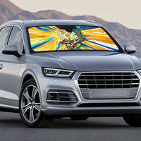 Personalized Mexico Football Victoria Sugar Skull Auto Sun Shade Dia De Los Muertos Cultural Art Sunburst