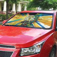 Personalized Mexico Football Victoria Sugar Skull Auto Sun Shade Dia De Los Muertos Cultural Art Sunburst
