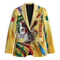 Personalized Mexico Football Victoria Sugar Skull Blazer Dia De Los Muertos Cultural Art Sunburst
