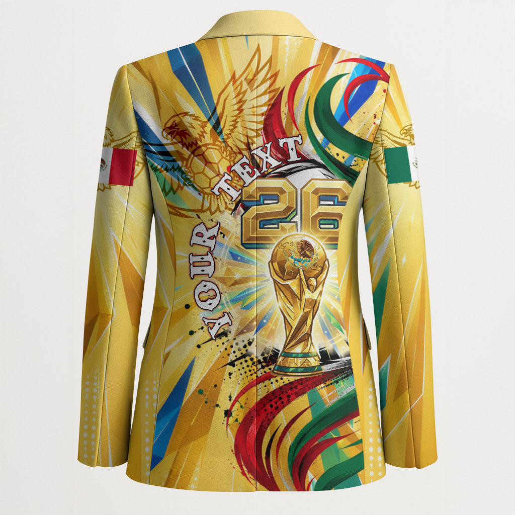 Personalized Mexico Football Victoria Sugar Skull Blazer Dia De Los Muertos Cultural Art Sunburst