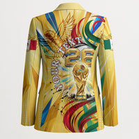 Personalized Mexico Football Victoria Sugar Skull Blazer Dia De Los Muertos Cultural Art Sunburst