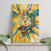 Personalized Mexico Football Victoria Sugar Skull Canvas Wall Art Dia De Los Muertos Cultural Art Sunburst
