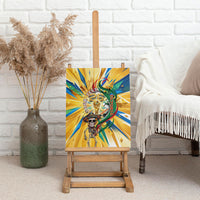 Personalized Mexico Football Victoria Sugar Skull Canvas Wall Art Dia De Los Muertos Cultural Art Sunburst