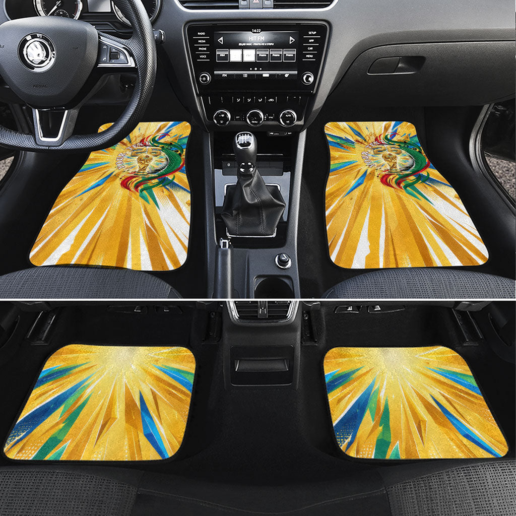 Personalized Mexico Football Victoria Sugar Skull Car Mats Dia De Los Muertos Cultural Art Sunburst