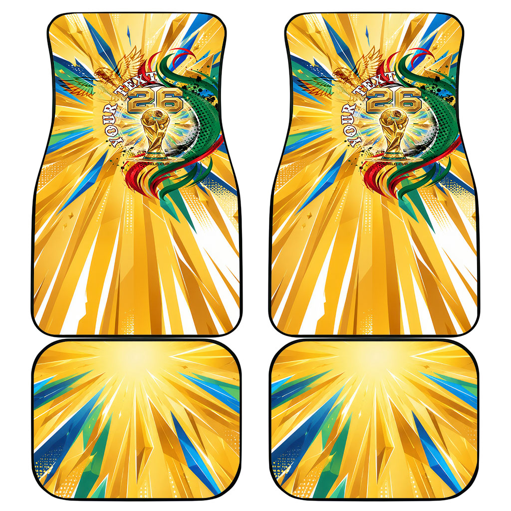 Personalized Mexico Football Victoria Sugar Skull Car Mats Dia De Los Muertos Cultural Art Sunburst