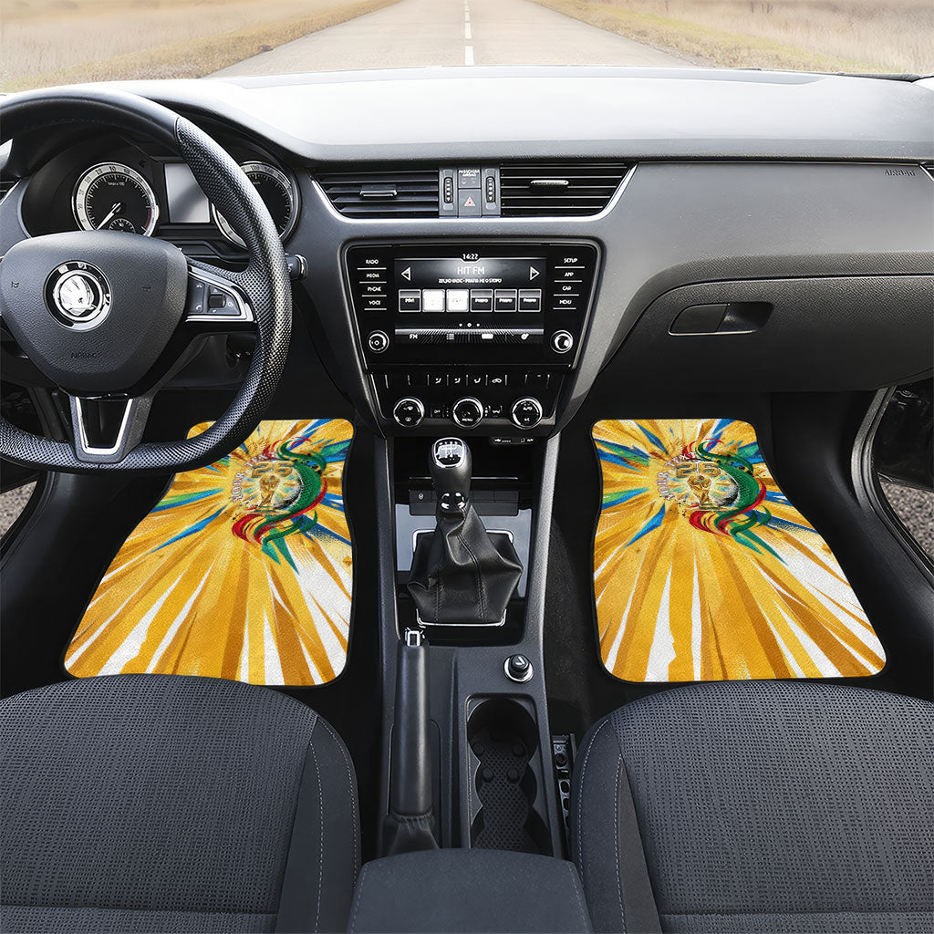 Personalized Mexico Football Victoria Sugar Skull Car Mats Dia De Los Muertos Cultural Art Sunburst