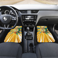 Personalized Mexico Football Victoria Sugar Skull Car Mats Dia De Los Muertos Cultural Art Sunburst