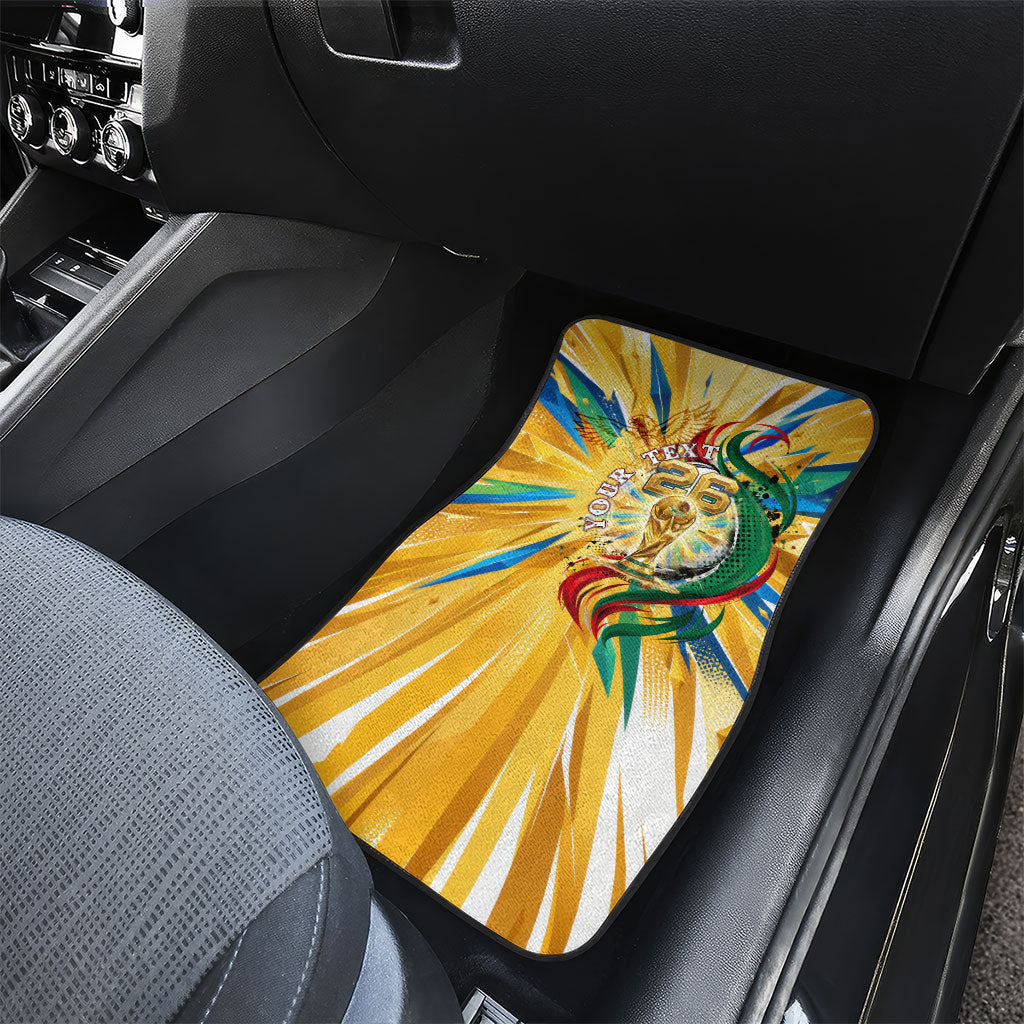 Personalized Mexico Football Victoria Sugar Skull Car Mats Dia De Los Muertos Cultural Art Sunburst