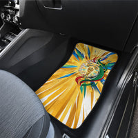 Personalized Mexico Football Victoria Sugar Skull Car Mats Dia De Los Muertos Cultural Art Sunburst