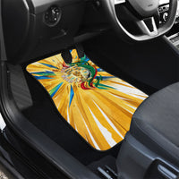 Personalized Mexico Football Victoria Sugar Skull Car Mats Dia De Los Muertos Cultural Art Sunburst