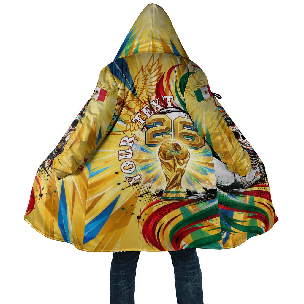 Personalized Mexico Football Victoria Sugar Skull Cloak Dia De Los Muertos Cultural Art Sunburst