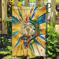 Personalized Mexico Football Victoria Sugar Skull Garden Flag Dia De Los Muertos Cultural Art Sunburst