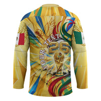 Personalized Mexico Football Victoria Sugar Skull Hockey Jersey Dia De Los Muertos Cultural Art Sunburst