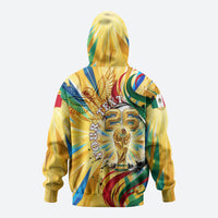 Personalized Mexico Football Victoria Sugar Skull Hoodie Dia De Los Muertos Cultural Art Sunburst