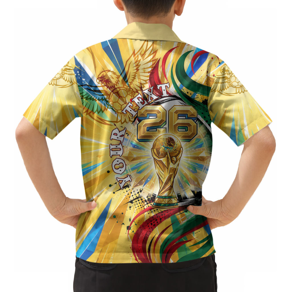 Personalized Mexico Football Victoria Sugar Skull Kid Hawaiian Shirt Dia De Los Muertos Cultural Art Sunburst