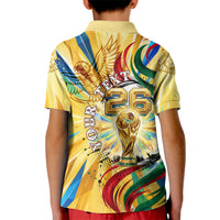 Personalized Mexico Football Victoria Sugar Skull Kid Polo Shirt Dia De Los Muertos Cultural Art Sunburst