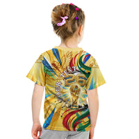 Personalized Mexico Football Victoria Sugar Skull Kid T Shirt Dia De Los Muertos Cultural Art Sunburst