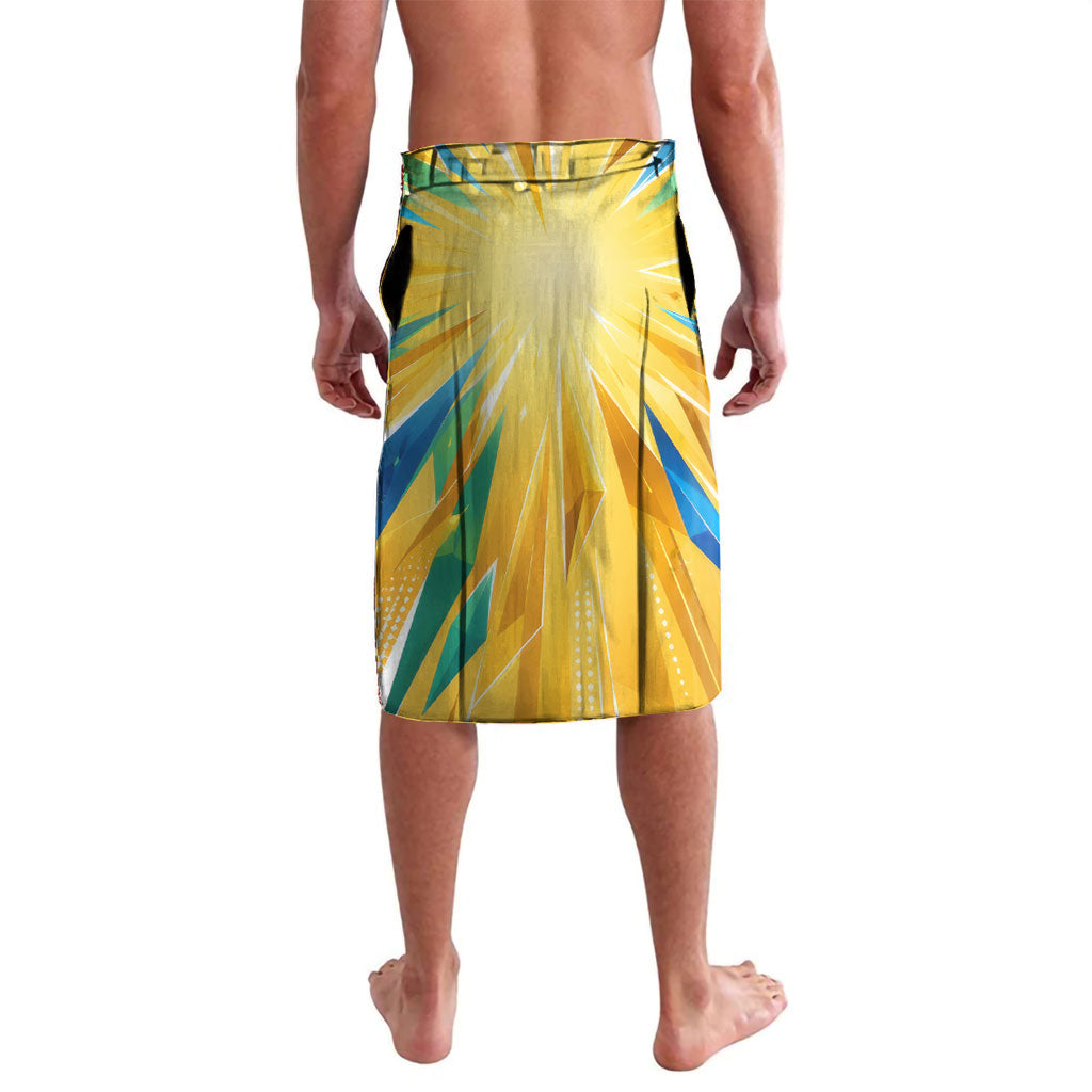 Personalized Mexico Football Victoria Sugar Skull Lavalava Dia De Los Muertos Cultural Art Sunburst