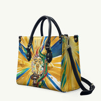 Personalized Mexico Football Victoria Sugar Skull Leather Bag Dia De Los Muertos Cultural Art Sunburst