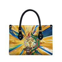 Personalized Mexico Football Victoria Sugar Skull Leather Bag Dia De Los Muertos Cultural Art Sunburst