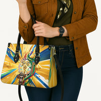 Personalized Mexico Football Victoria Sugar Skull Leather Bag Dia De Los Muertos Cultural Art Sunburst