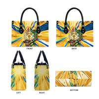 Personalized Mexico Football Victoria Sugar Skull Leather Bag Dia De Los Muertos Cultural Art Sunburst