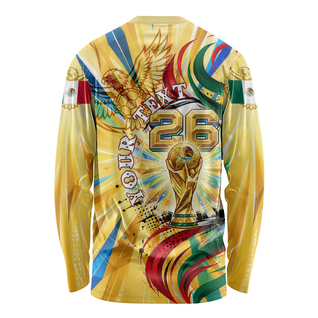 Personalized Mexico Football Victoria Sugar Skull Long Sleeve Shirt Dia De Los Muertos Cultural Art Sunburst