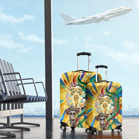 Personalized Mexico Football Victoria Sugar Skull Luggage Cover Dia De Los Muertos Cultural Art Sunburst