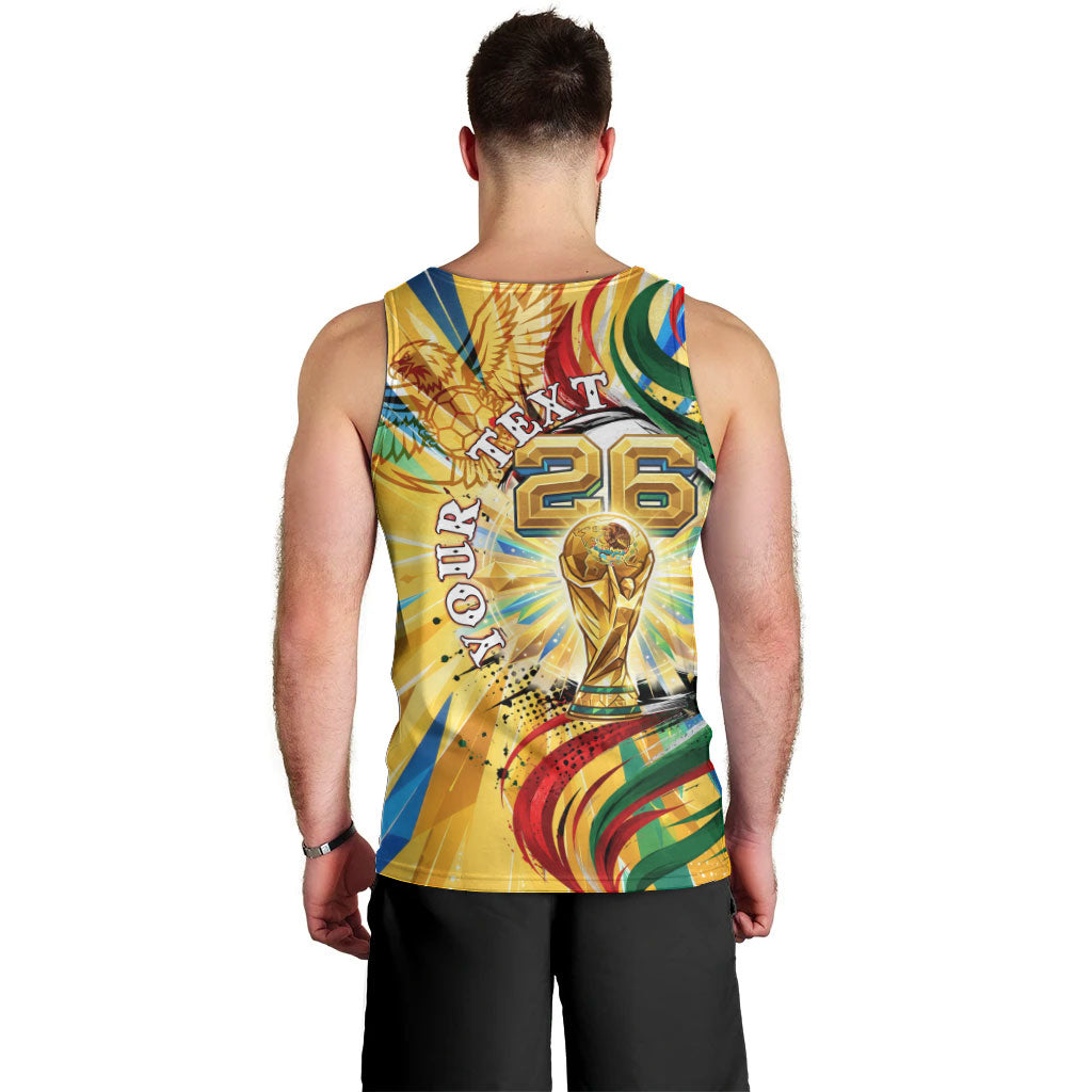 Personalized Mexico Football Victoria Sugar Skull Men Tank Top Dia De Los Muertos Cultural Art Sunburst