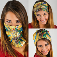 Personalized Mexico Football Victoria Sugar Skull Neck Gaiter Dia De Los Muertos Cultural Art Sunburst