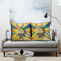 Personalized Mexico Football Victoria Sugar Skull Pillow Cover Dia De Los Muertos Cultural Art Sunburst