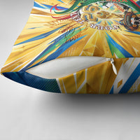 Personalized Mexico Football Victoria Sugar Skull Pillow Cover Dia De Los Muertos Cultural Art Sunburst
