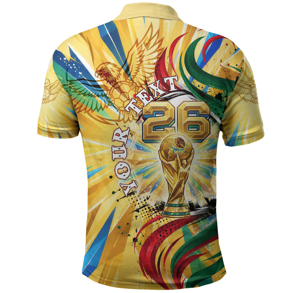 Personalized Mexico Football Victoria Sugar Skull Polo Shirt Dia De Los Muertos Cultural Art Sunburst