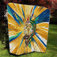 Personalized Mexico Football Victoria Sugar Skull Quilt Dia De Los Muertos Cultural Art Sunburst