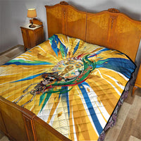 Personalized Mexico Football Victoria Sugar Skull Quilt Dia De Los Muertos Cultural Art Sunburst