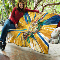 Personalized Mexico Football Victoria Sugar Skull Quilt Dia De Los Muertos Cultural Art Sunburst