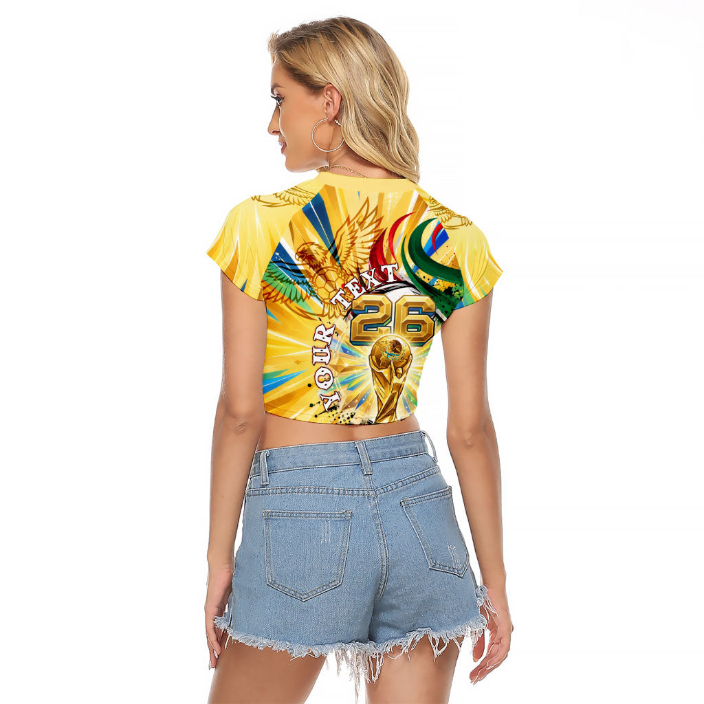Personalized Mexico Football Victoria Sugar Skull Raglan Cropped T Shirt Dia De Los Muertos Cultural Art Sunburst