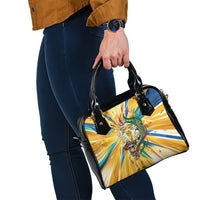 Personalized Mexico Football Victoria Sugar Skull Shoulder Handbag Dia De Los Muertos Cultural Art Sunburst