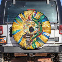 Personalized Mexico Football Victoria Sugar Skull Spare Tire Cover Dia De Los Muertos Cultural Art Sunburst