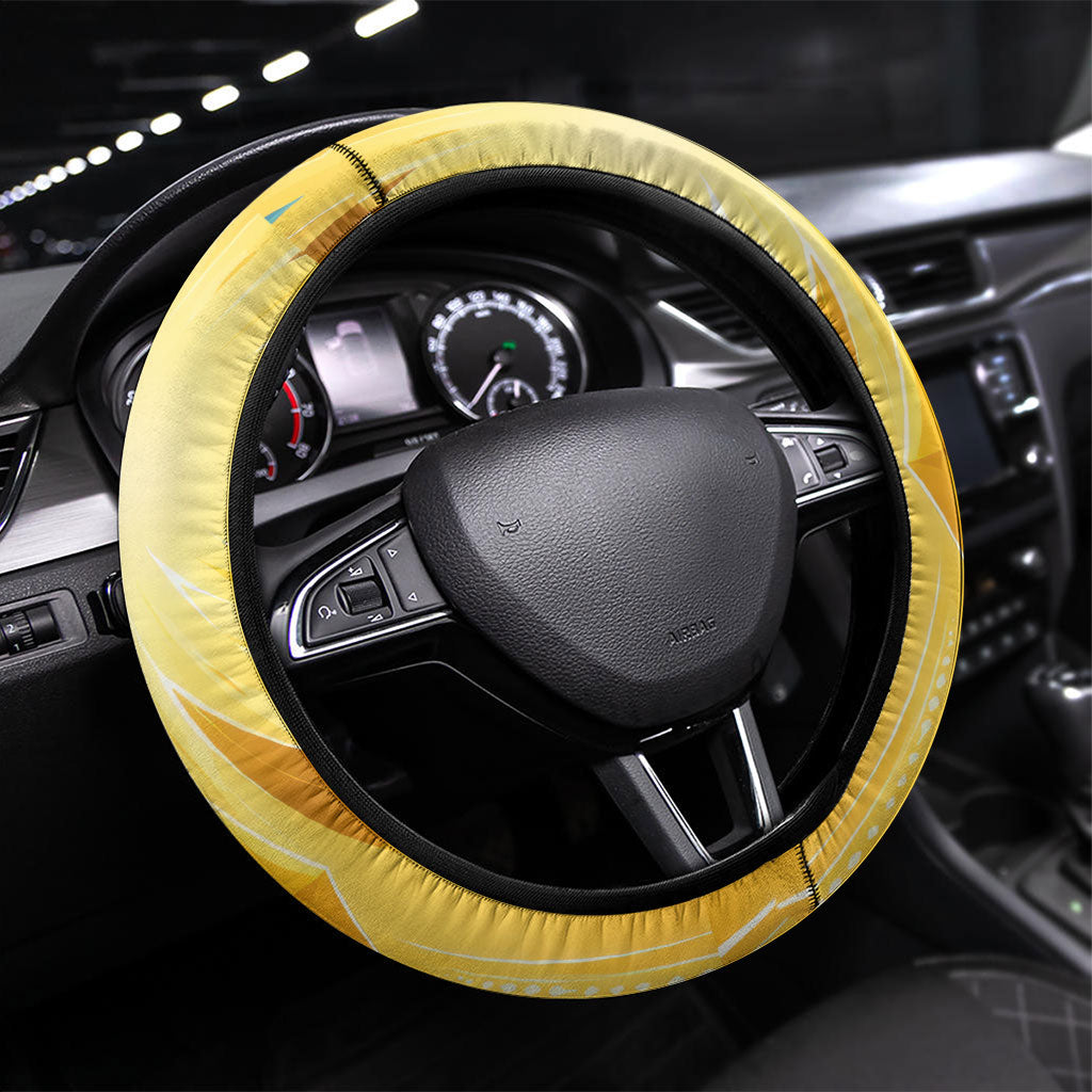 Mexico Football Victoria Sugar Skull Steering Wheel Cover Dia De Los Muertos Cultural Art Sunburst