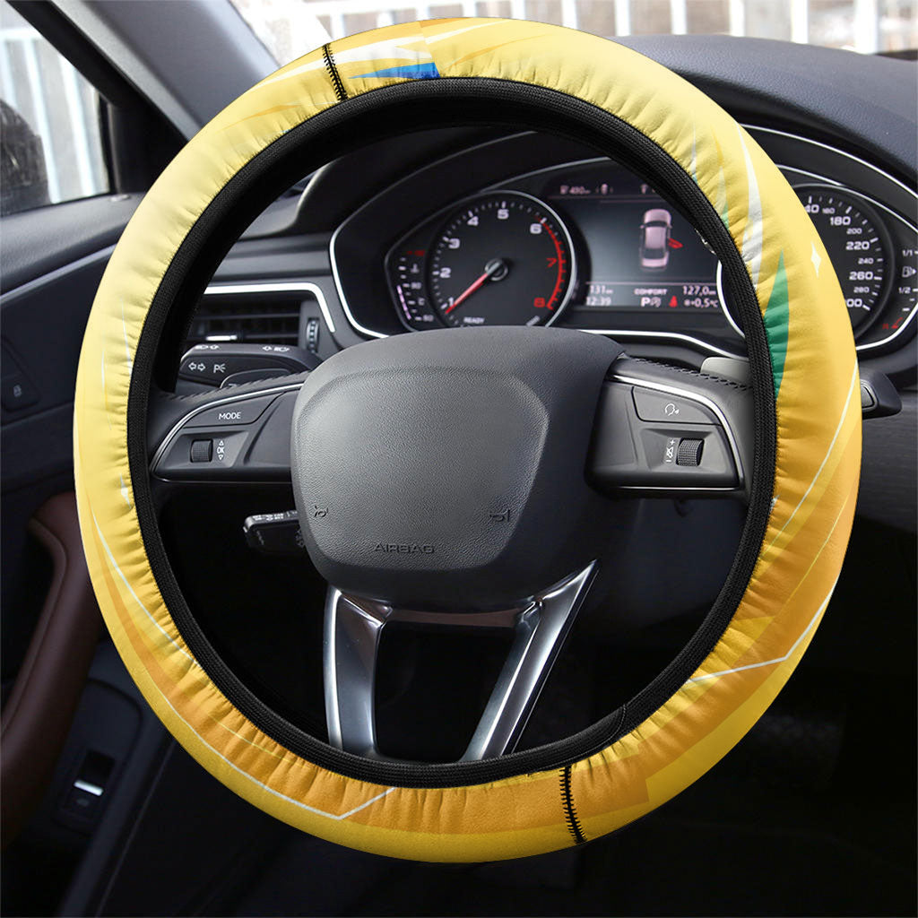 Mexico Football Victoria Sugar Skull Steering Wheel Cover Dia De Los Muertos Cultural Art Sunburst