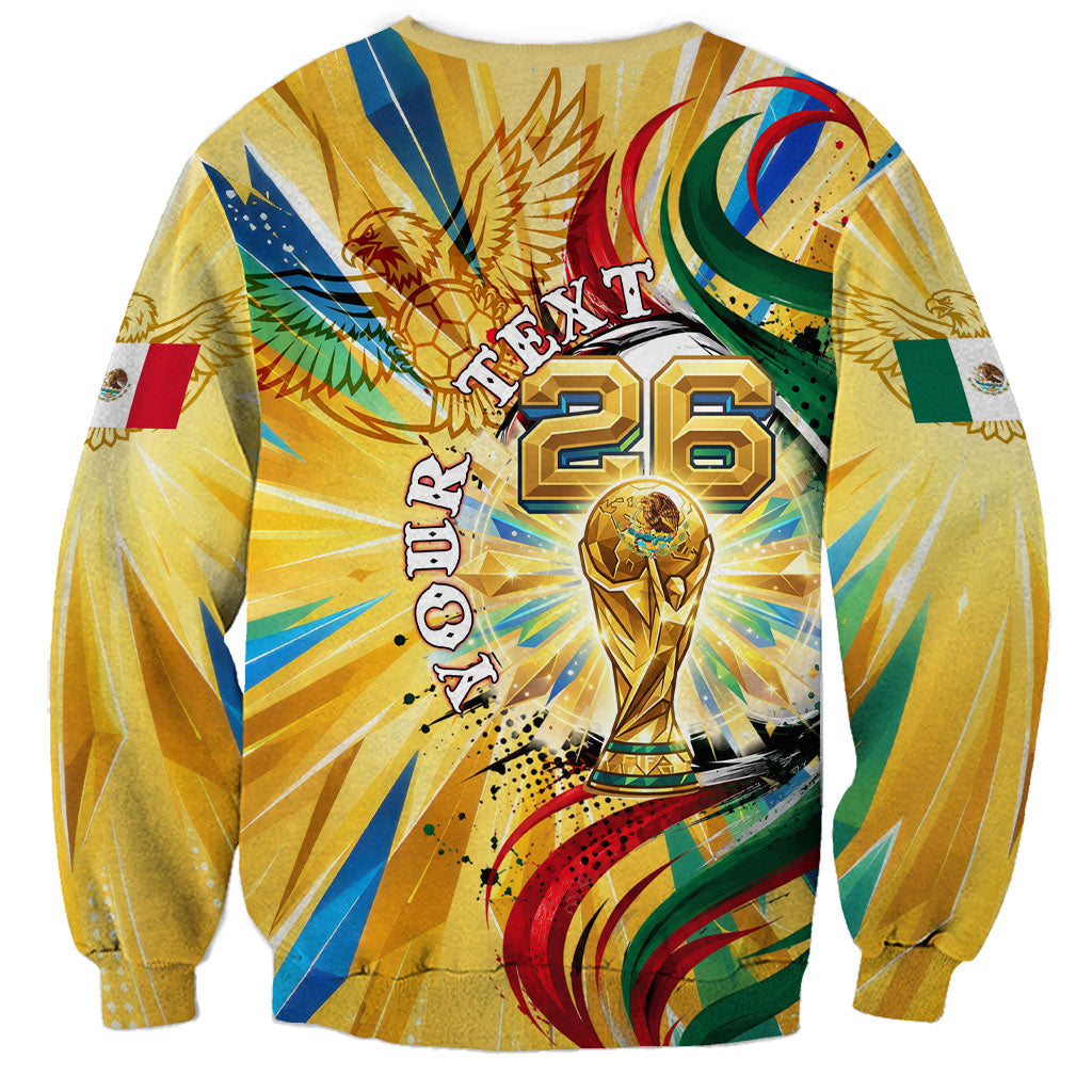 Personalized Mexico Football Victoria Sugar Skull Sweatshirt Dia De Los Muertos Cultural Art Sunburst