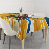 Personalized Mexico Football Victoria Sugar Skull Tablecloth Dia De Los Muertos Cultural Art Sunburst