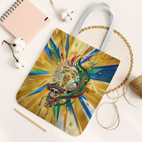 Personalized Mexico Football Victoria Sugar Skull Tote Bag Dia De Los Muertos Cultural Art Sunburst