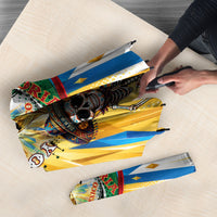 Personalized Mexico Football Victoria Sugar Skull Umbrella Dia De Los Muertos Cultural Art Sunburst