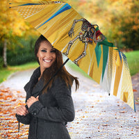 Personalized Mexico Football Victoria Sugar Skull Umbrella Dia De Los Muertos Cultural Art Sunburst