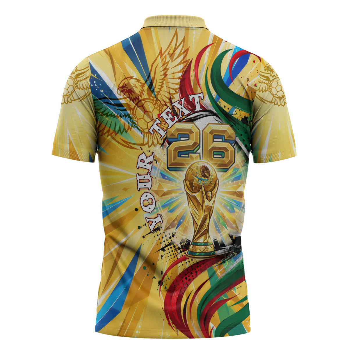 Personalized Mexico Football Victoria Sugar Skull Zipper Polo Shirt Dia De Los Muertos Cultural Art Sunburst