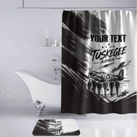 Personalized Tuskegee Airmen Bathroom Set Black And White Grunge WWII Aviation Art