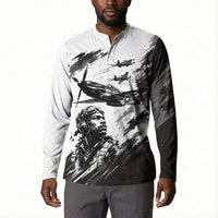 Personalized Tuskegee Airmen Button Sweatshirt Black And White Grunge WWII Aviation Art